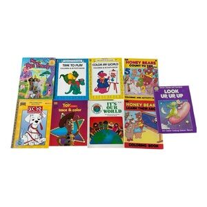 VTG Coloring and Activity Books Disney Dinosaurs Honey Bears Princess Lot of 9